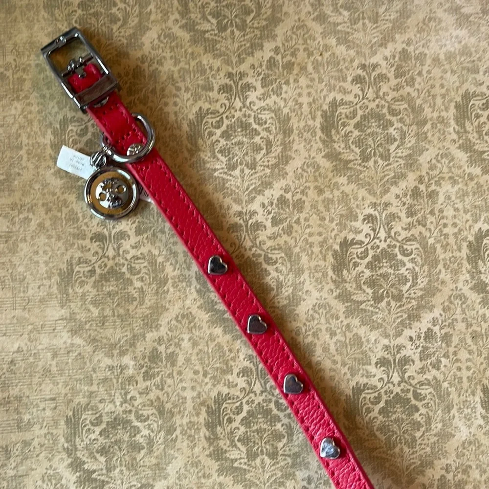 Bond & Co All Heart Red Leather Dog Collar